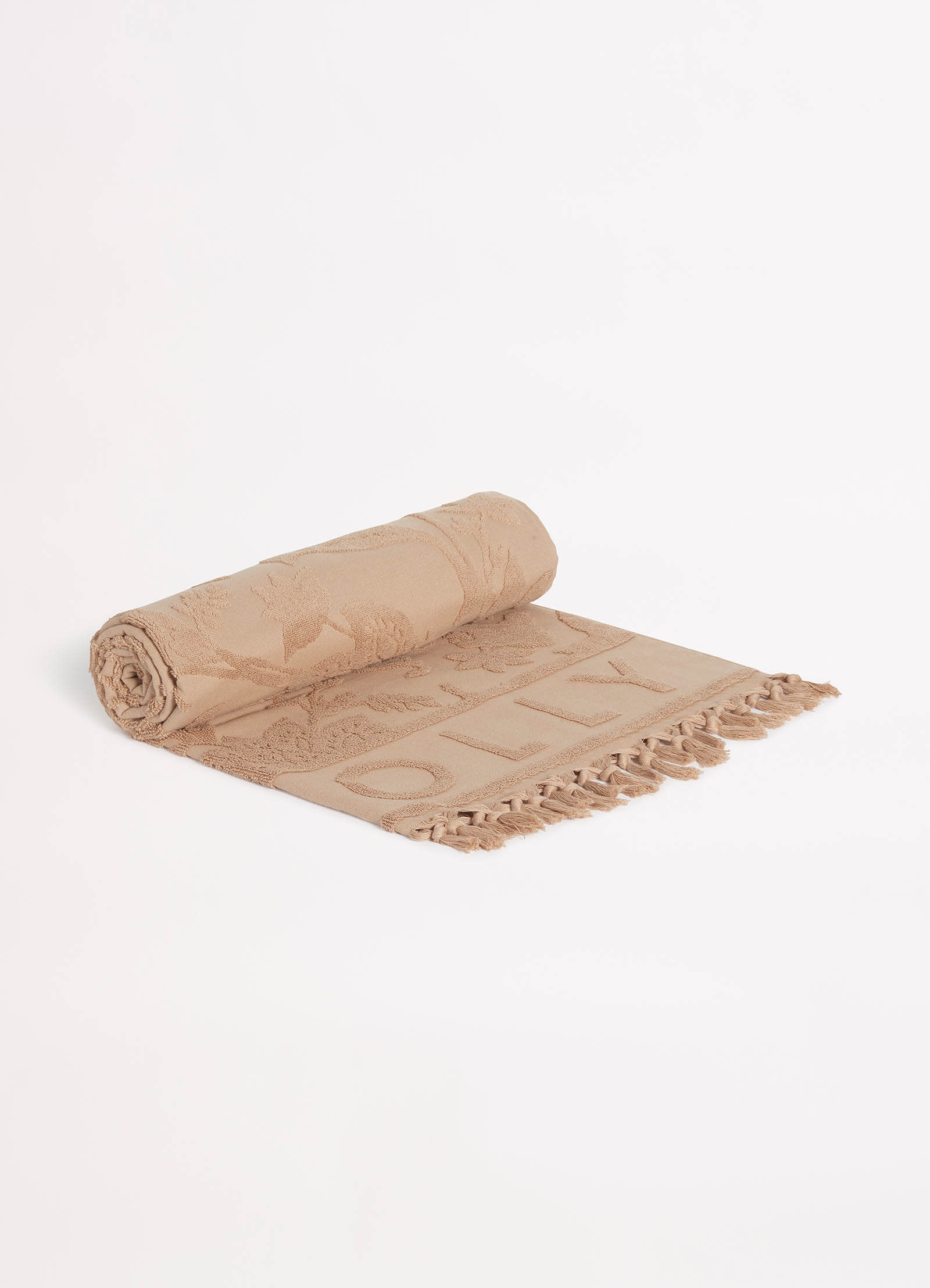 Silk Road Jacquard Beach Towel - Camel - Image 3