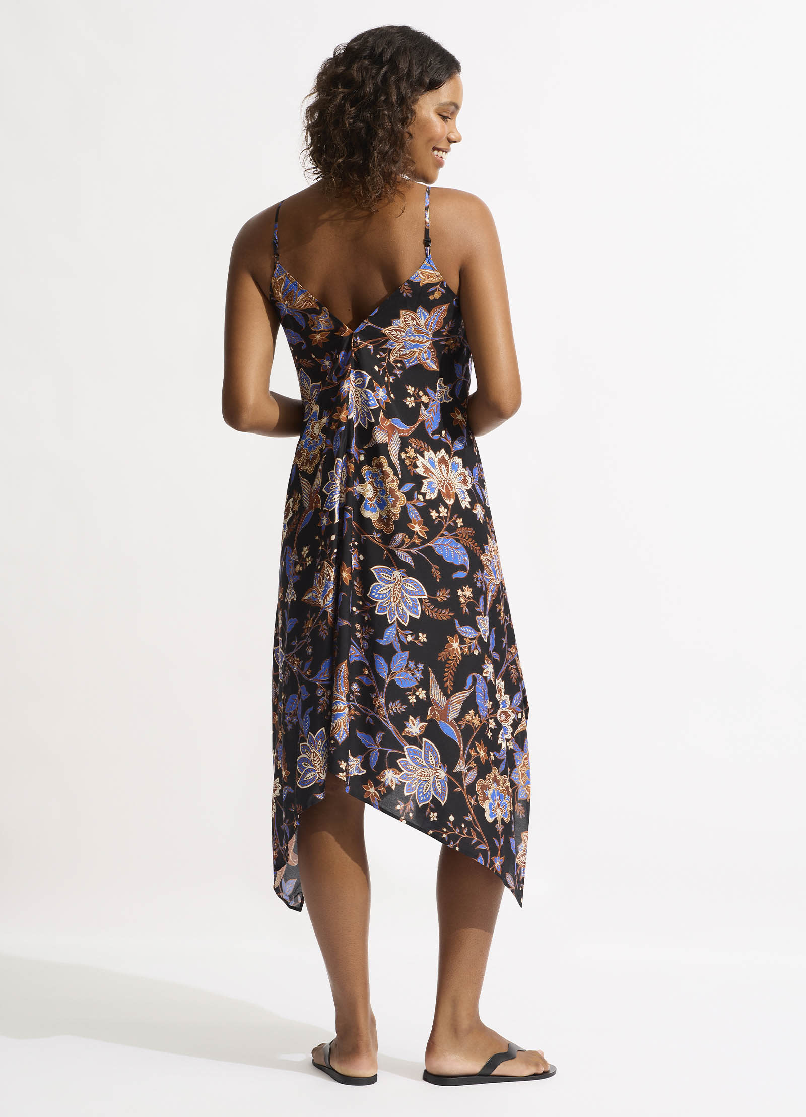 Silk Road Scarf Dress - Black - Image 3