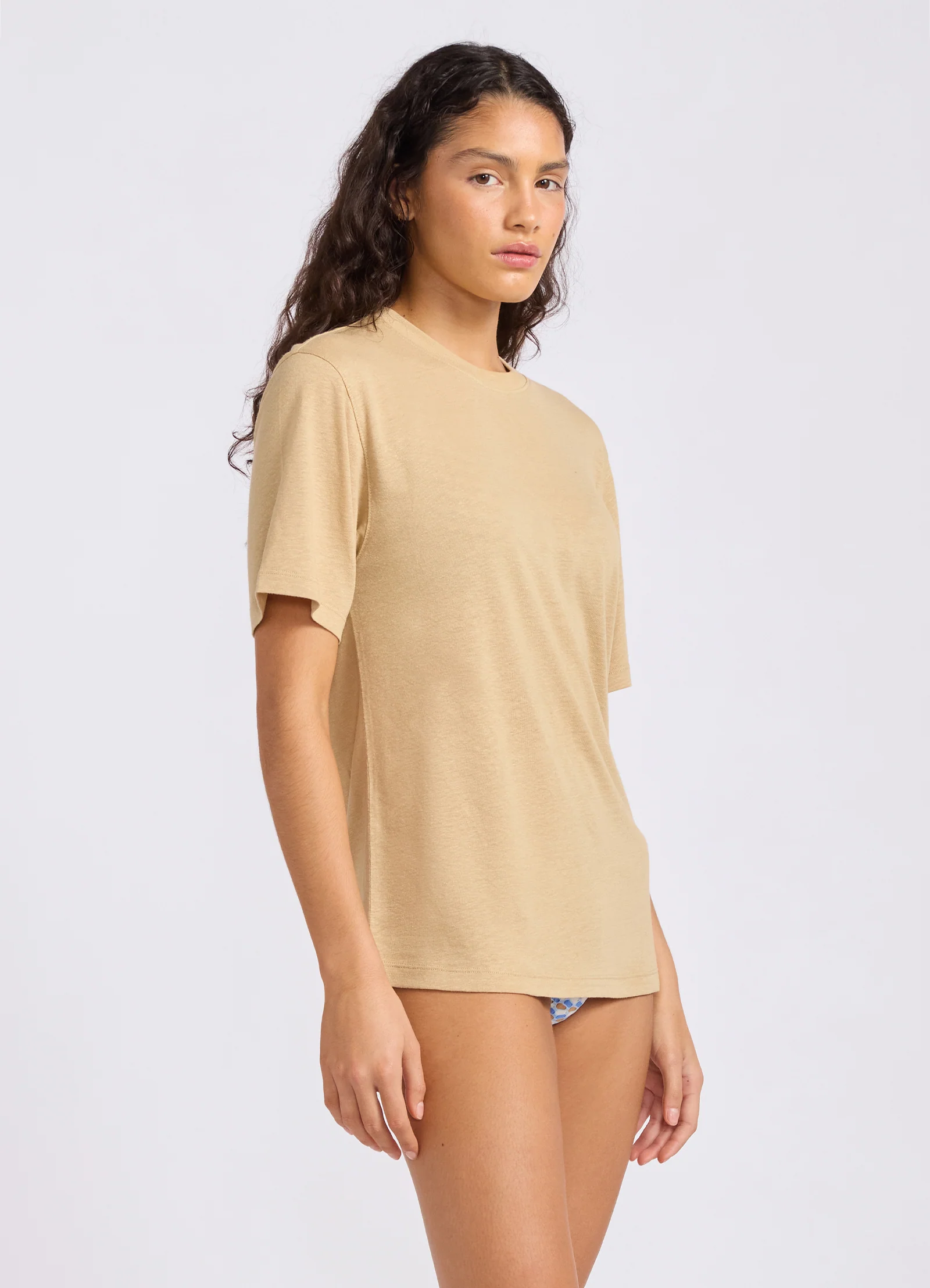 Slub Linen Boyfriend T-Shirt - Image 3