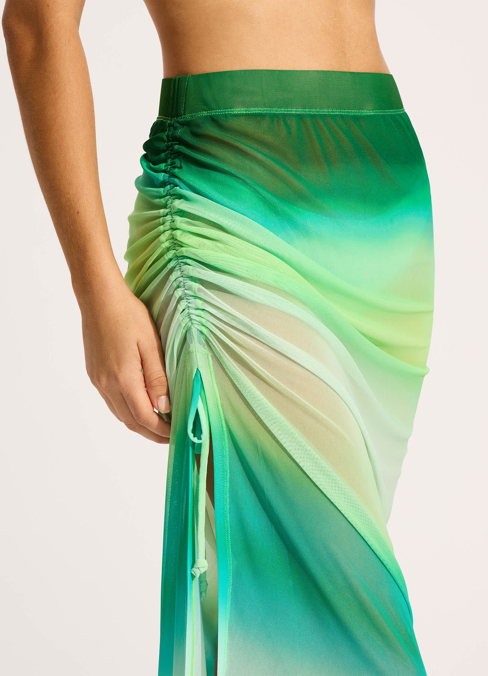 Spectrum Mesh Midi Skirt - Jade - Image 5