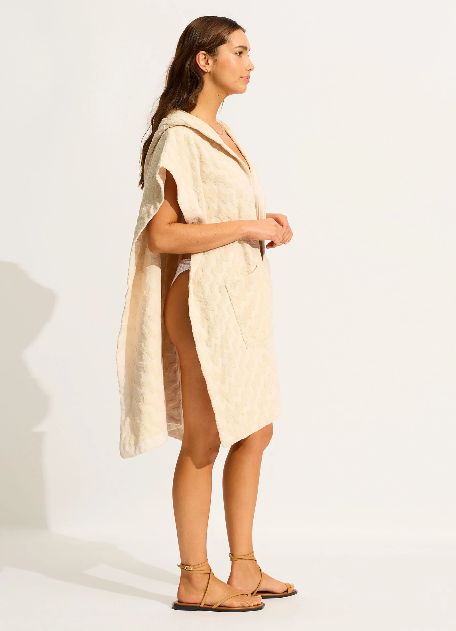 Spring Festival Towel Poncho - Sand - Image 2