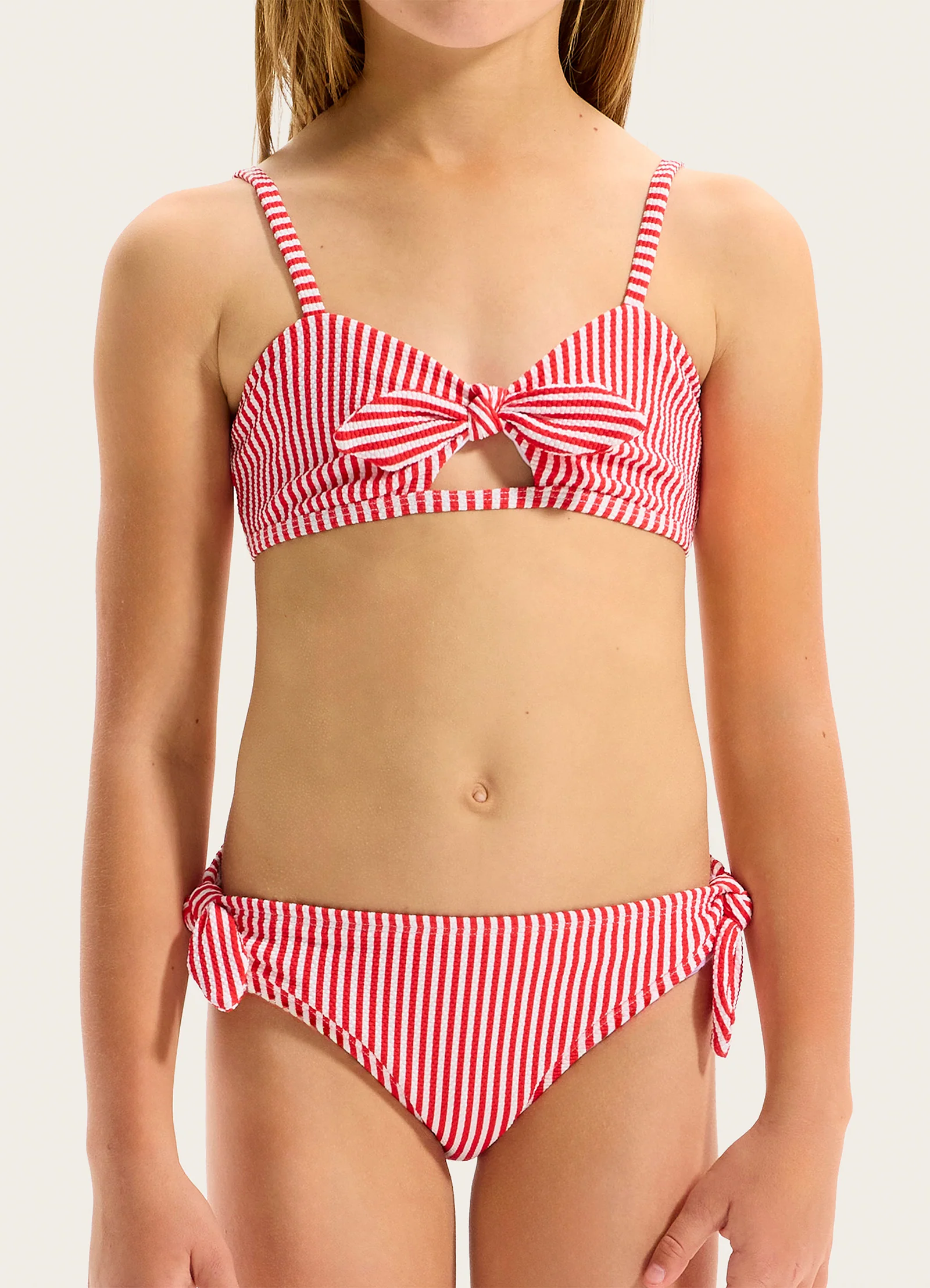 Chilli Stripe Textured Bikini - Image 3