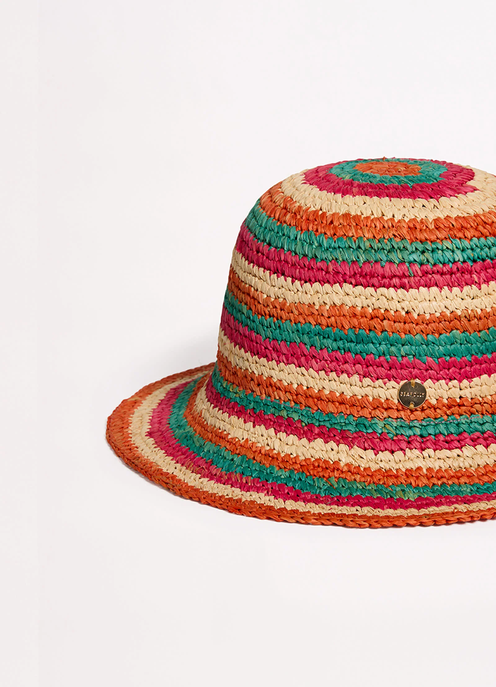 Stripe Woven Hat - Multi - Image 4