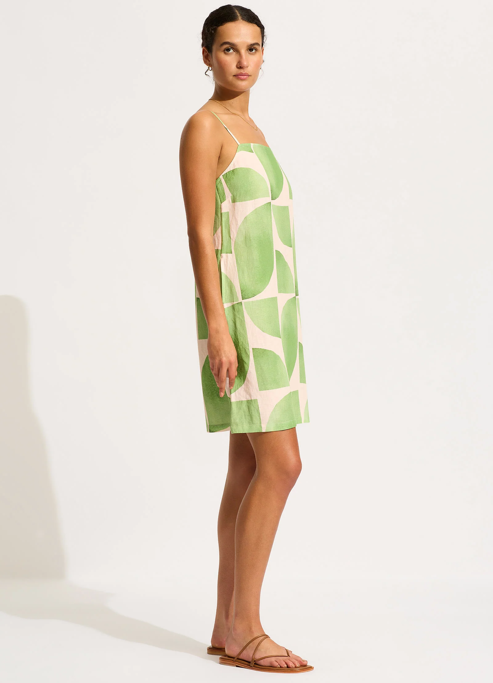 Sunray Bandeau Mini Dress - Sage - Image 2