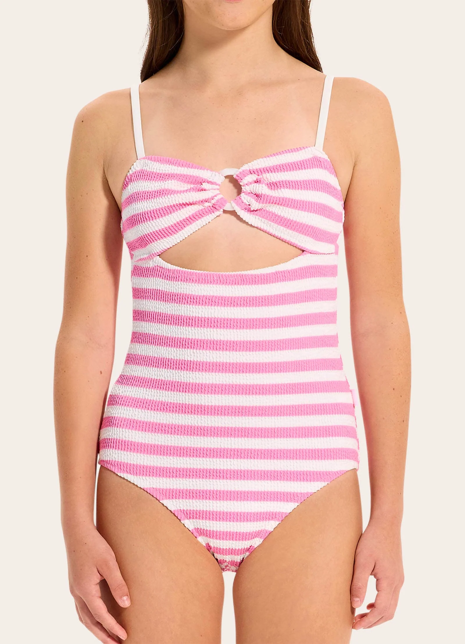 Textured One Piece Swimsuit - Image 3