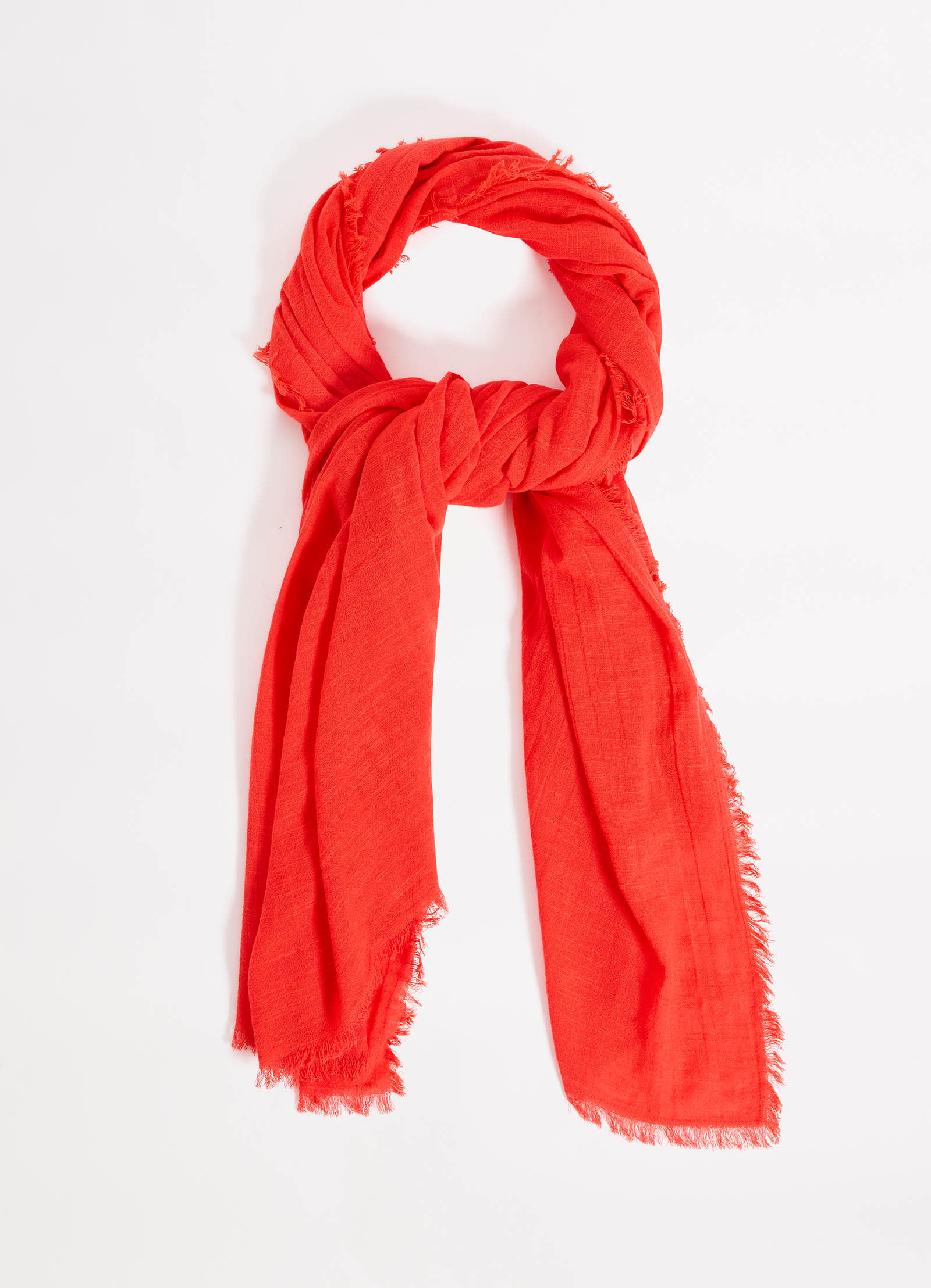 Textured Cotton Beach Wrap - Flame - Image 5