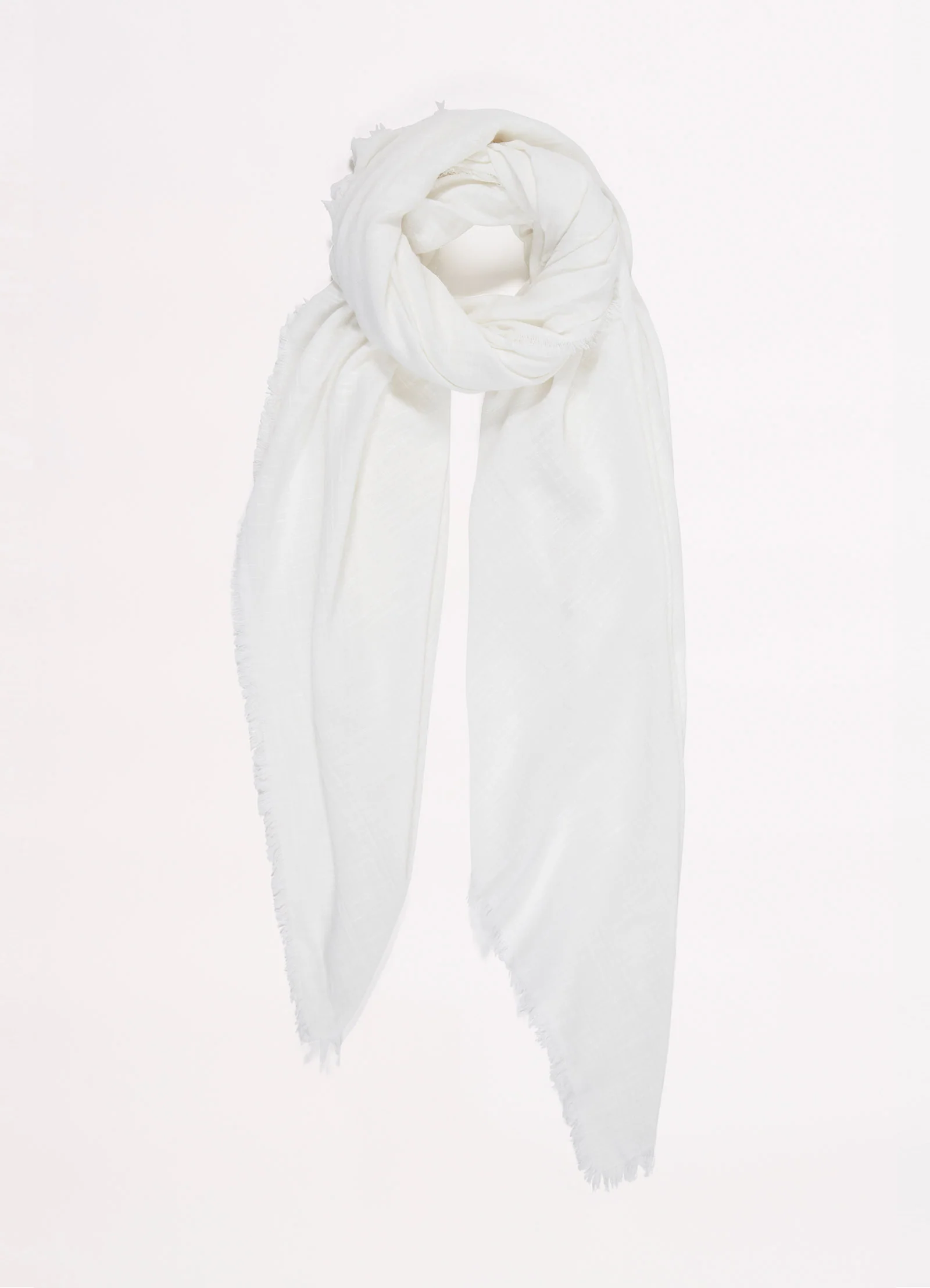 Textured Cotton Beach Wrap - White - Image 4