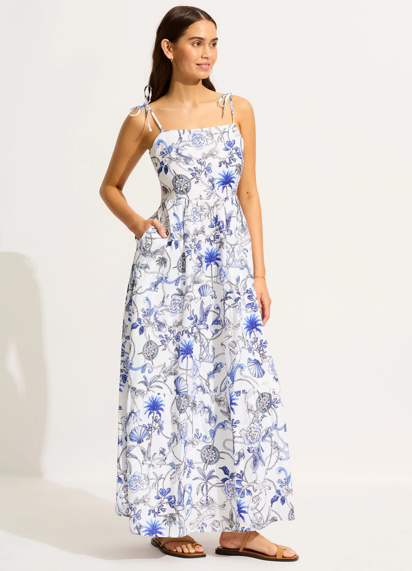 Tiered Maxi Dress - White - Image 2