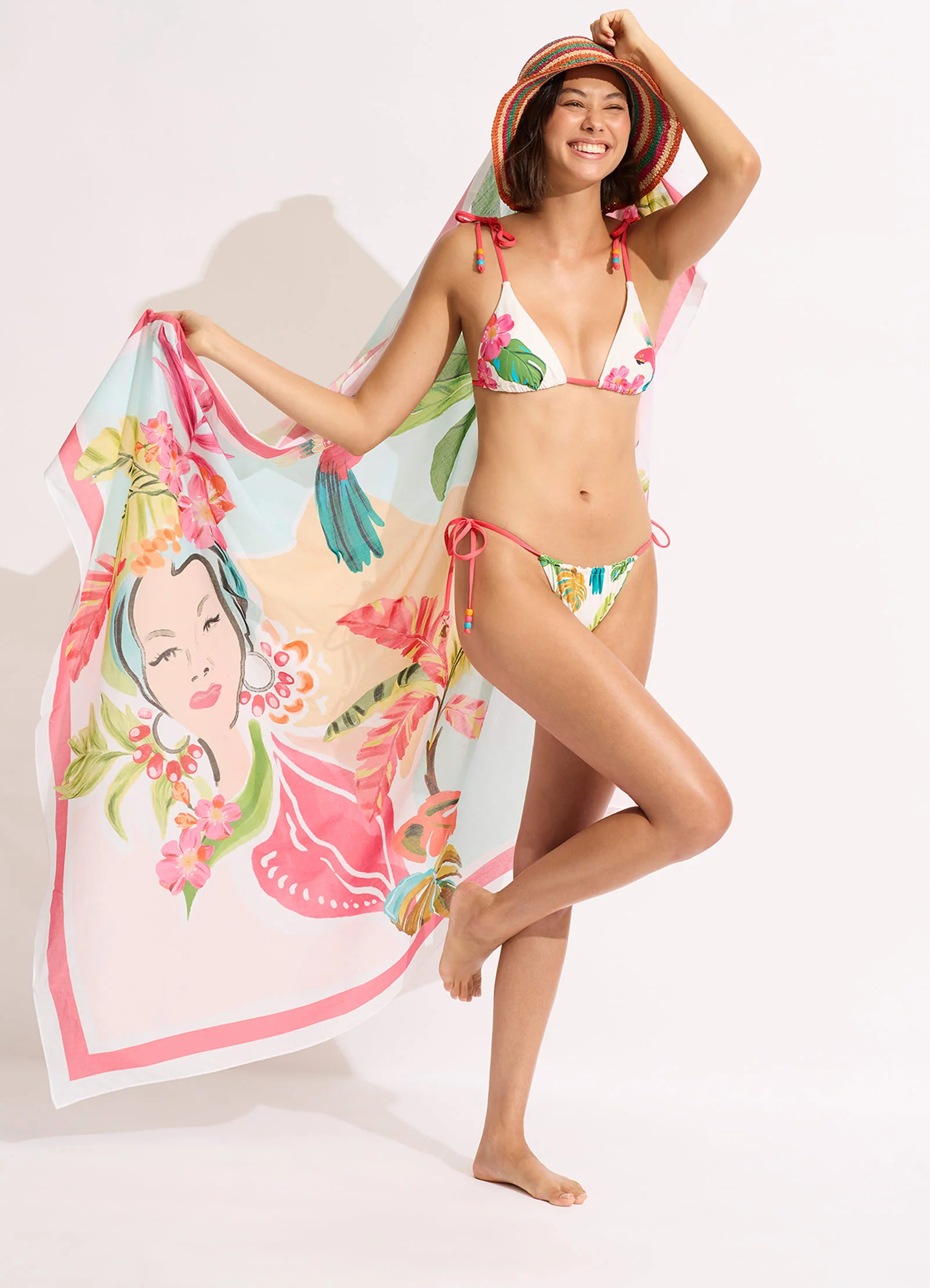 Tropica Slide Triangle Bikini Top - Ecru - Image 7
