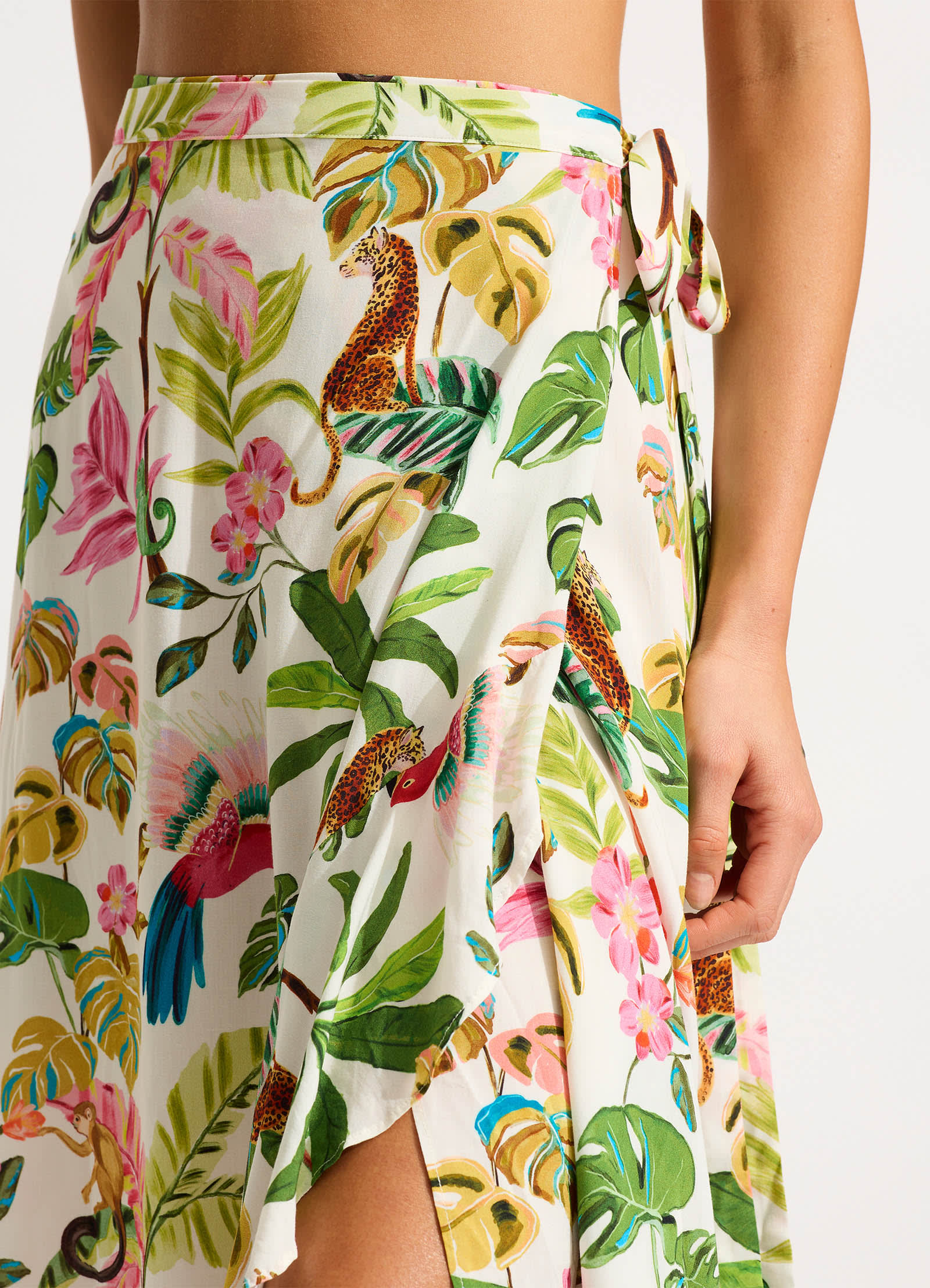 Tropica Wrap Skirt - Ecru - Image 2