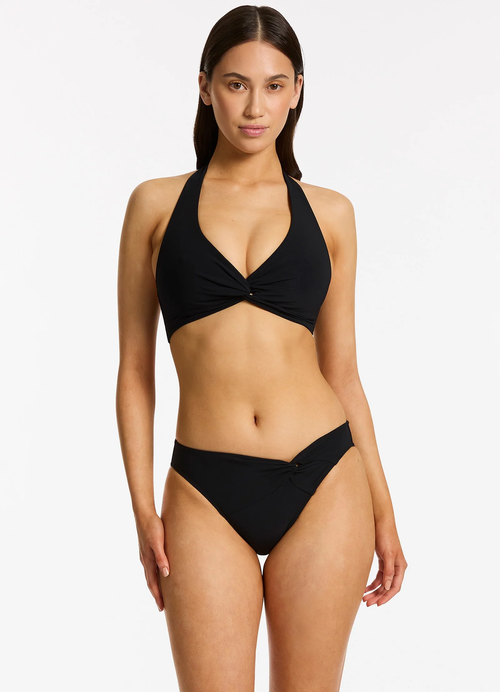 Jetset Twist Front Hipster Bikini Bottom - Black - Image 4