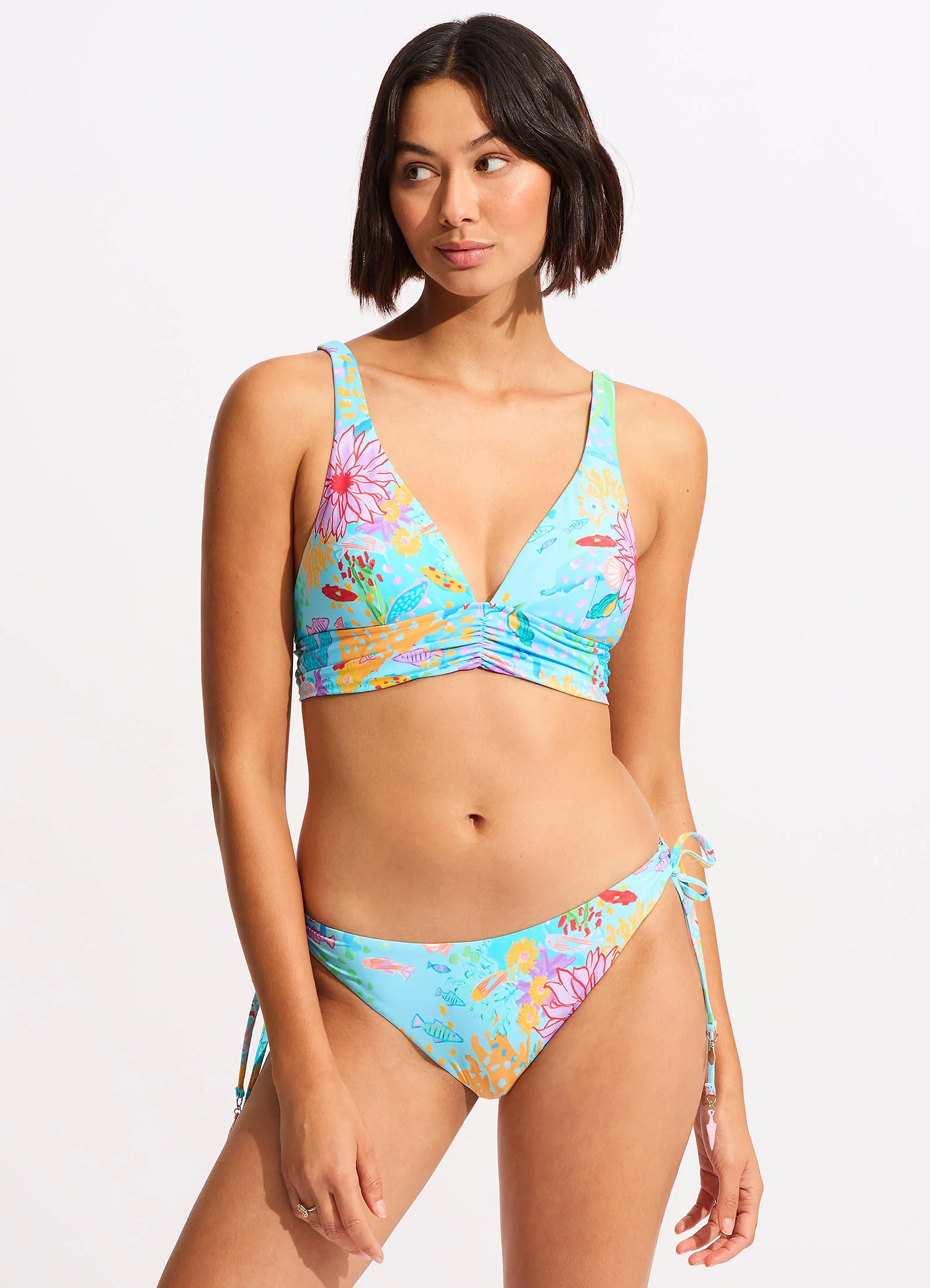 Under The Sea Triangle Bikini Top - Blue Mist - Image 2