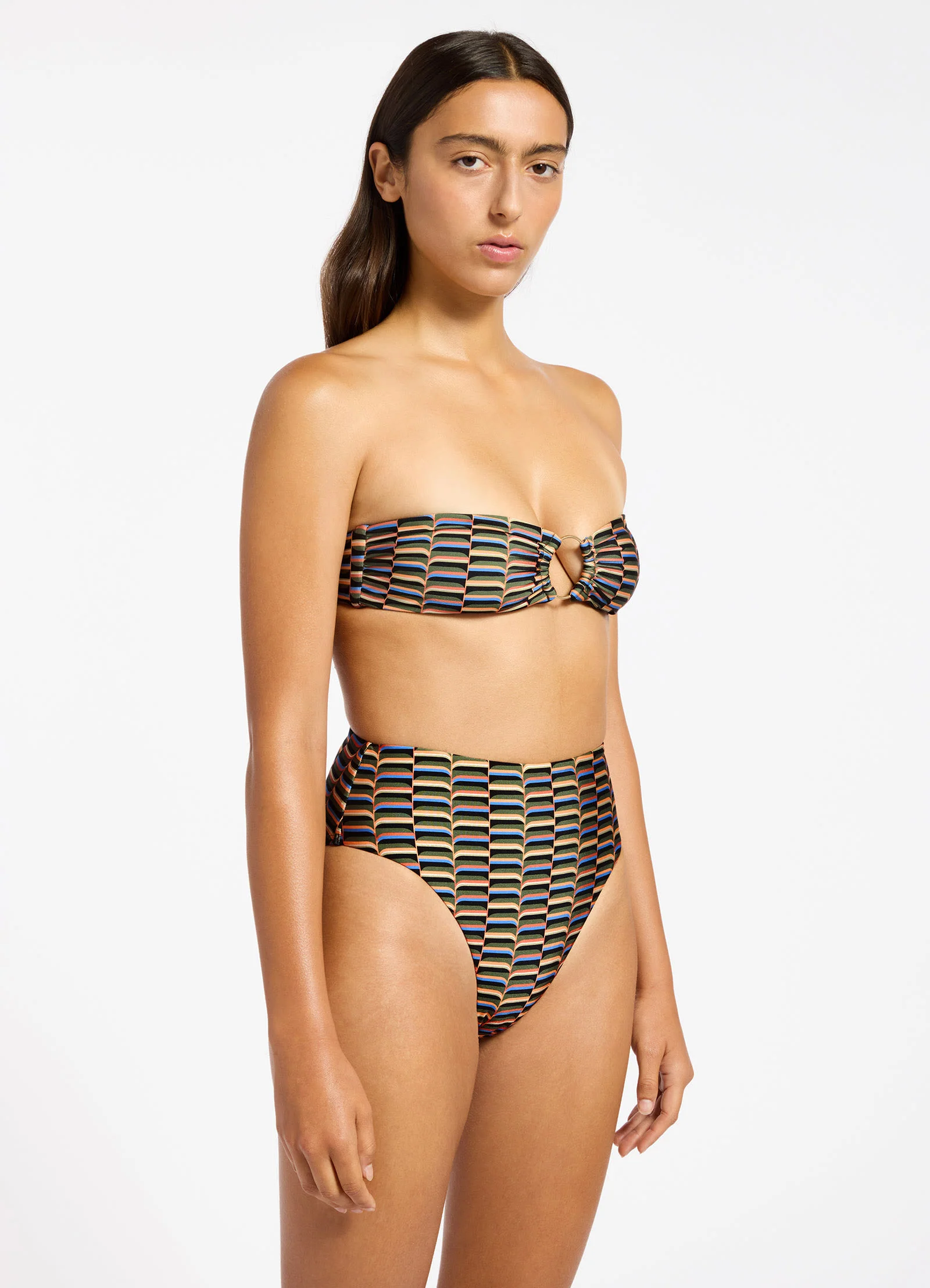 Urban Geo High Waist High Leg Bikini Bottom - Image 3