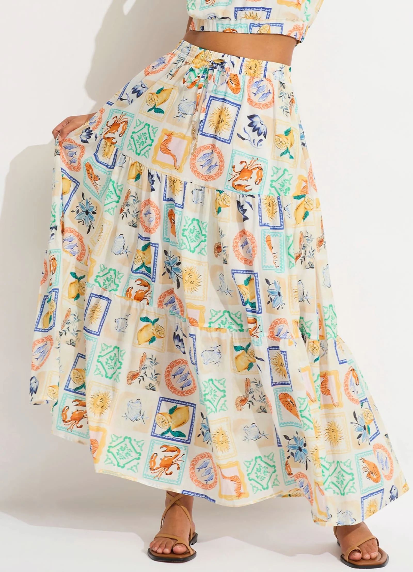 Wish You Were Here Maxi Skirt - Atoll Blue - Image 2