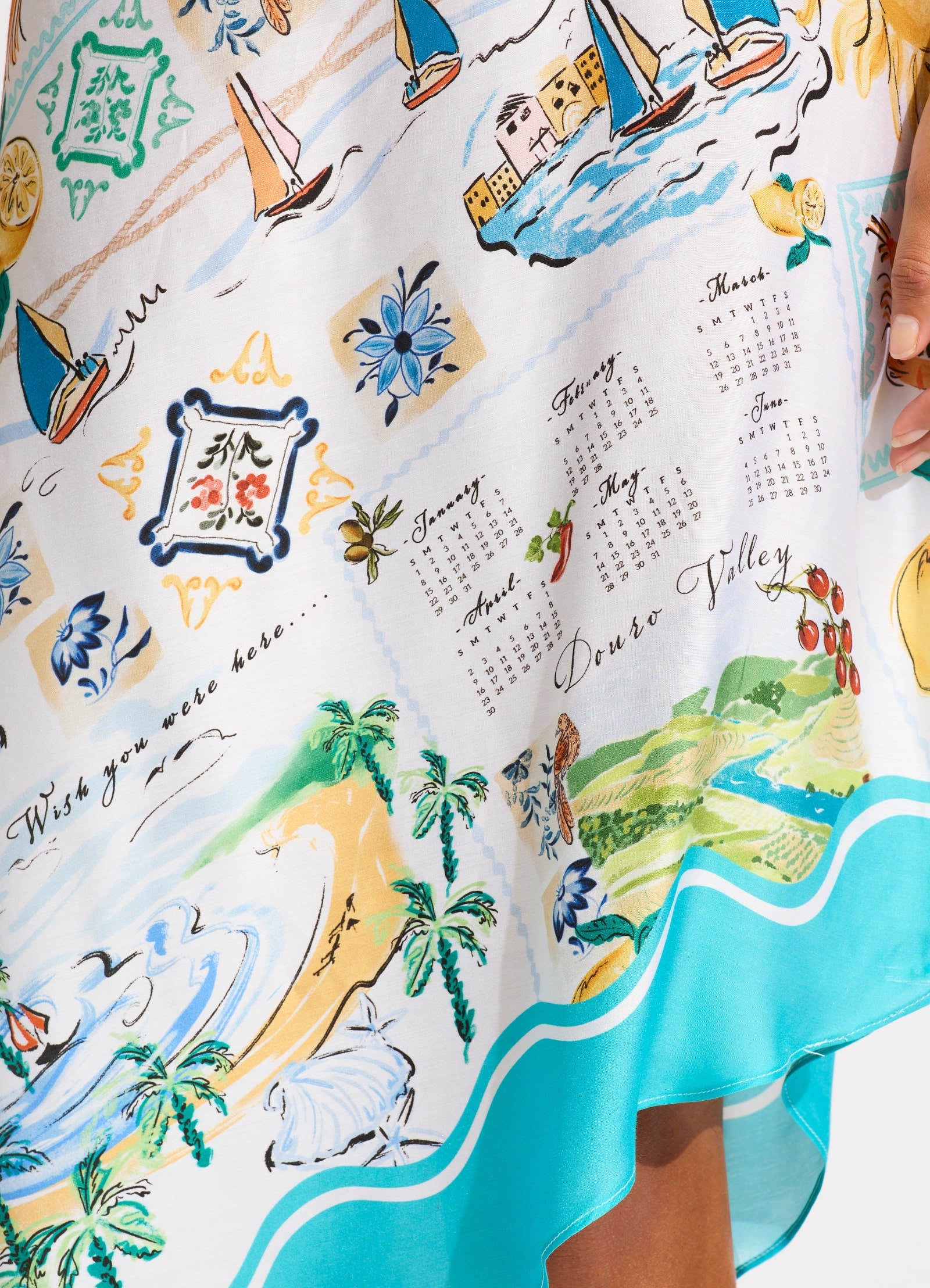 Wish You Were Here One Shoulder Midi Dress - Atoll Blue - Image 4
