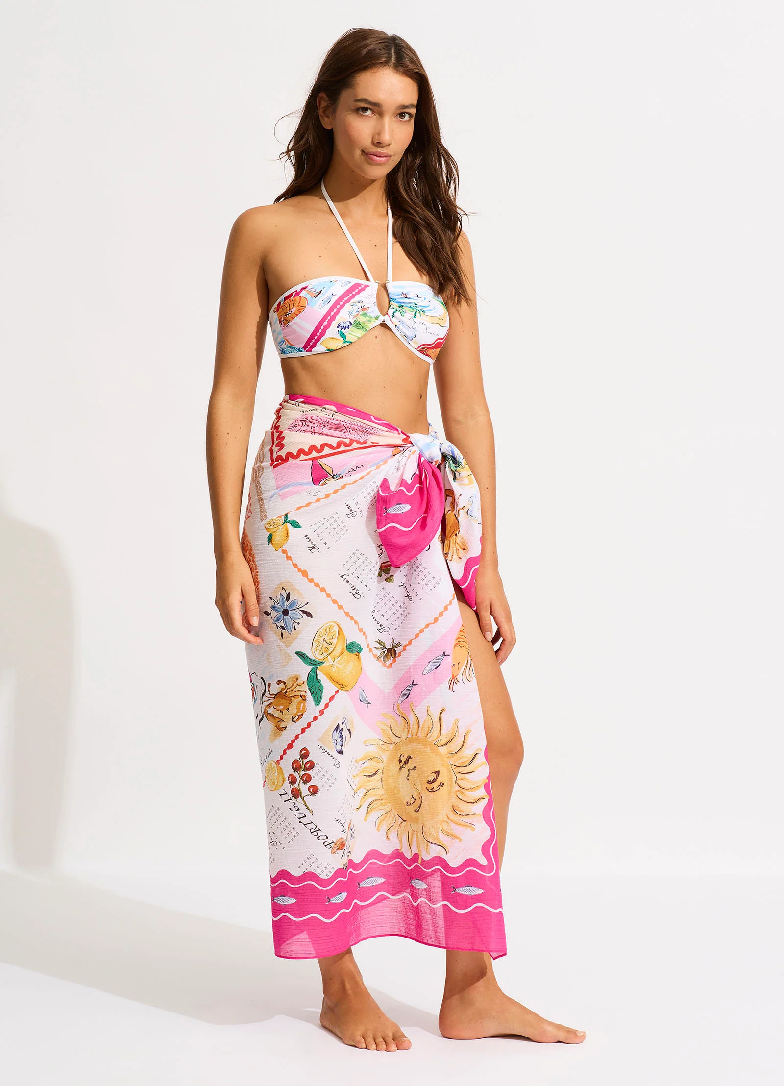 Wish You Were Here Sarong - Fuchsia Rose - Image 3