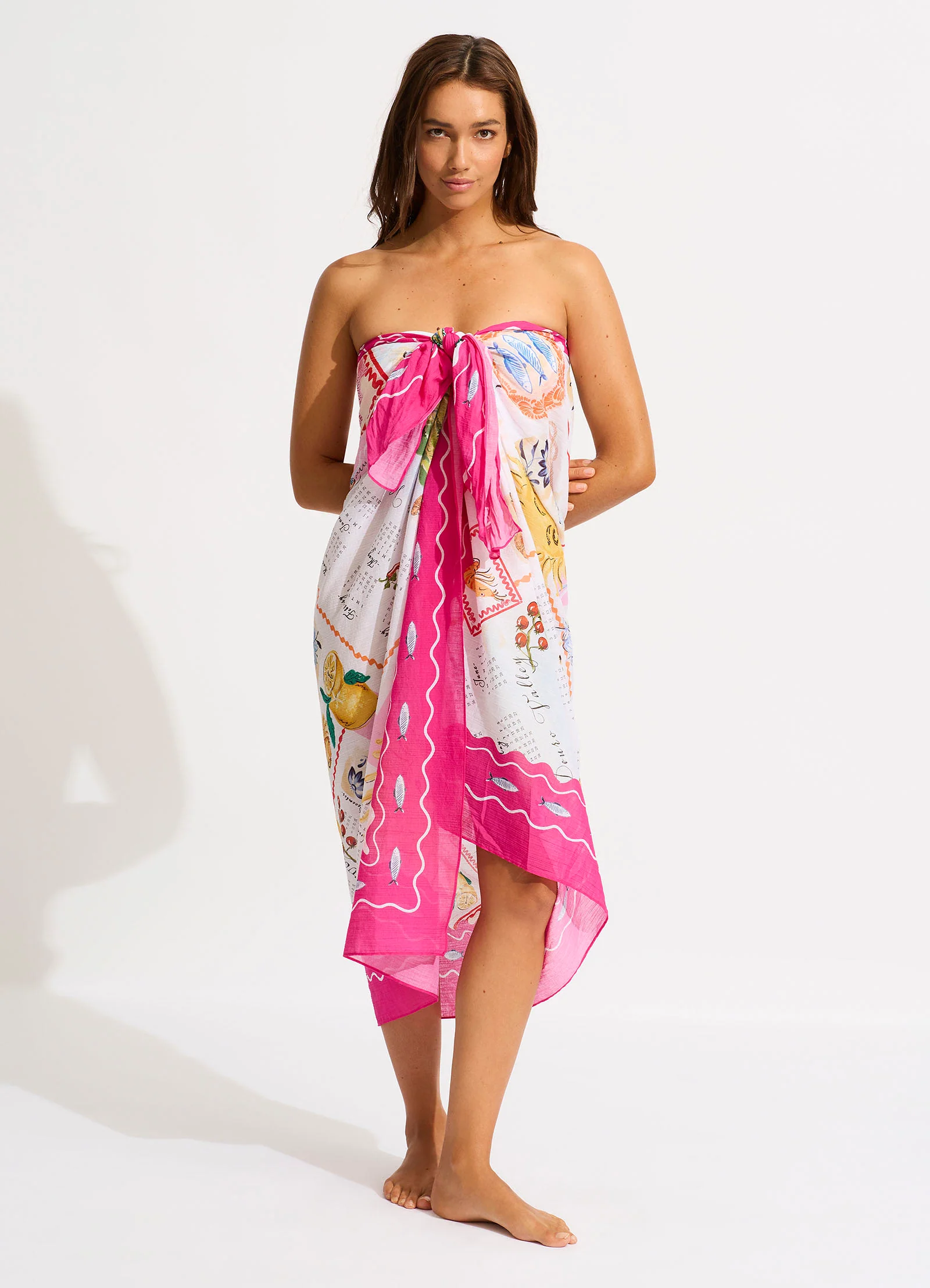Wish You Were Here Sarong - Fuchsia Rose - Image 5