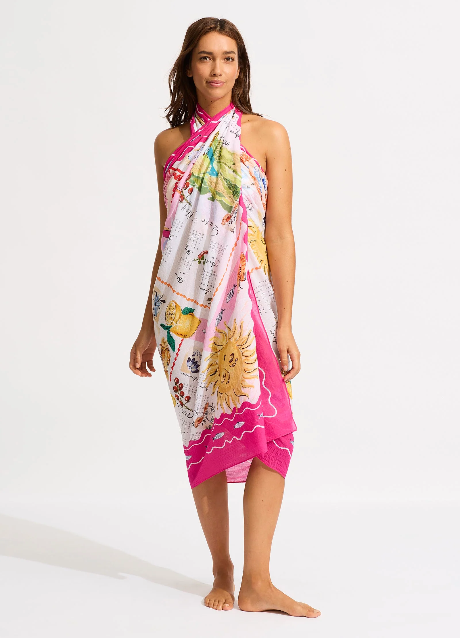 Wish You Were Here Sarong - Fuchsia Rose - Image 6