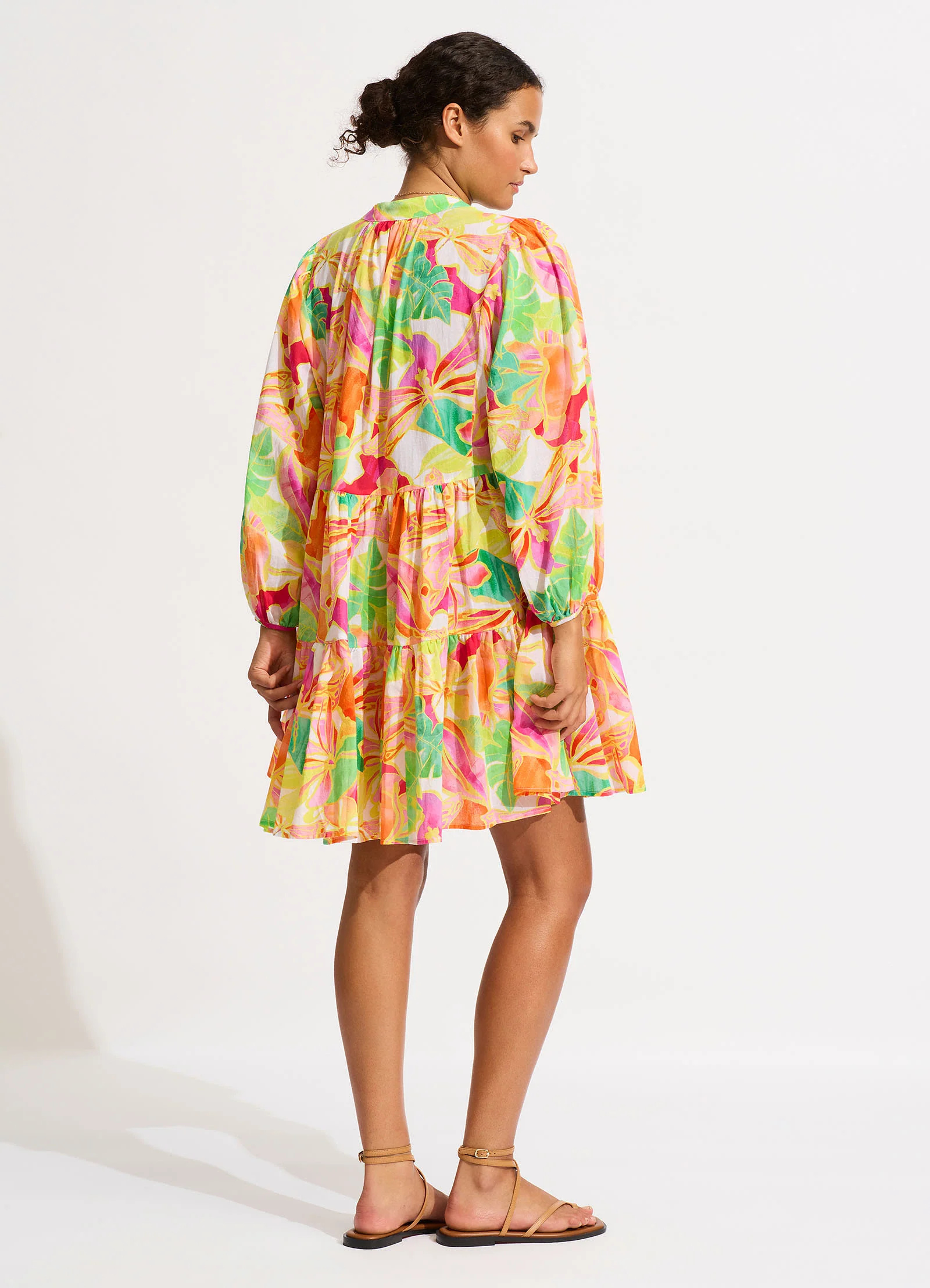 Wonderland Tiered Mini Dress - Fuchsia Rose - Image 4