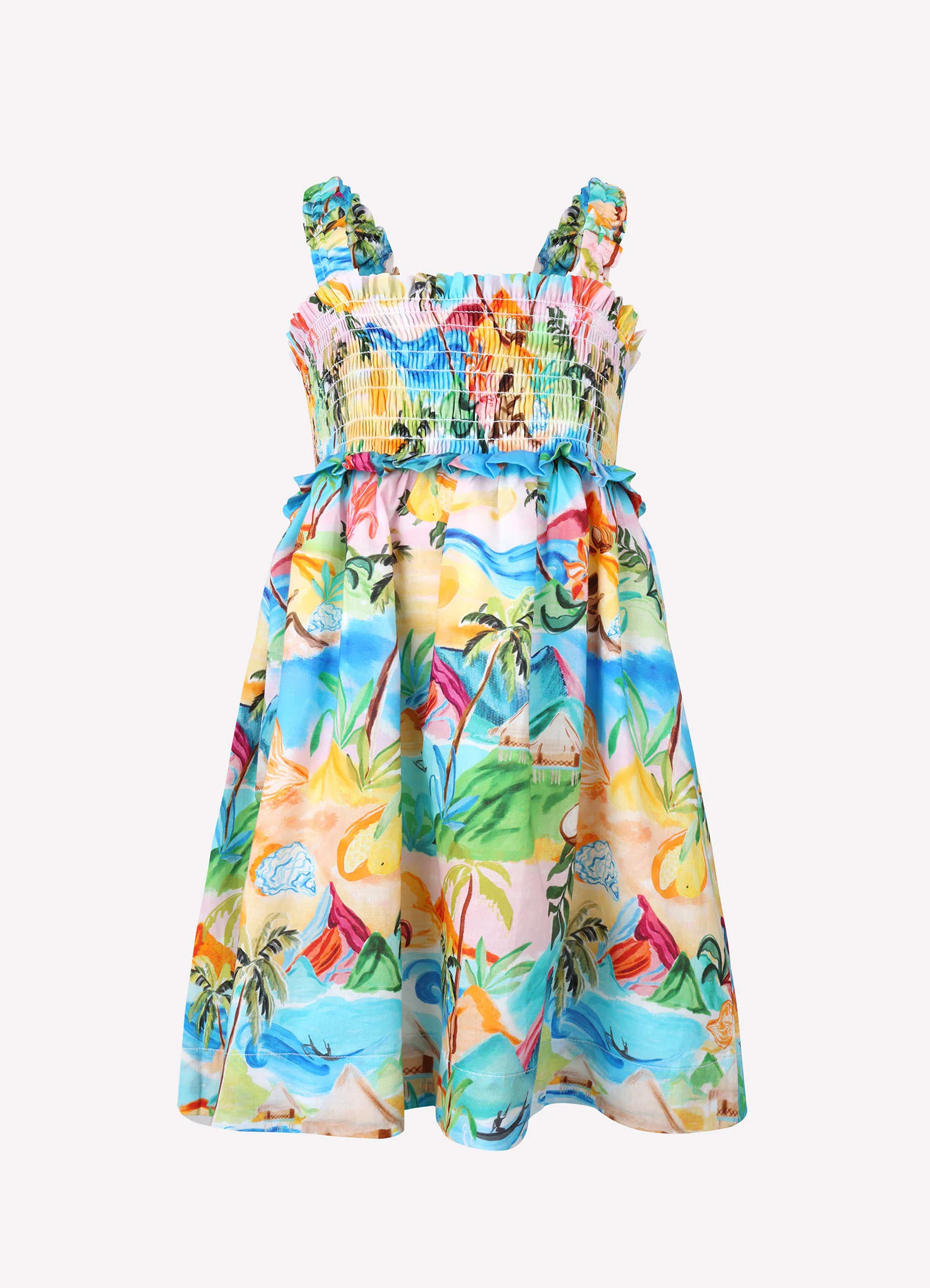 Yardage Shirred Dress - South Pacific - Image 2
