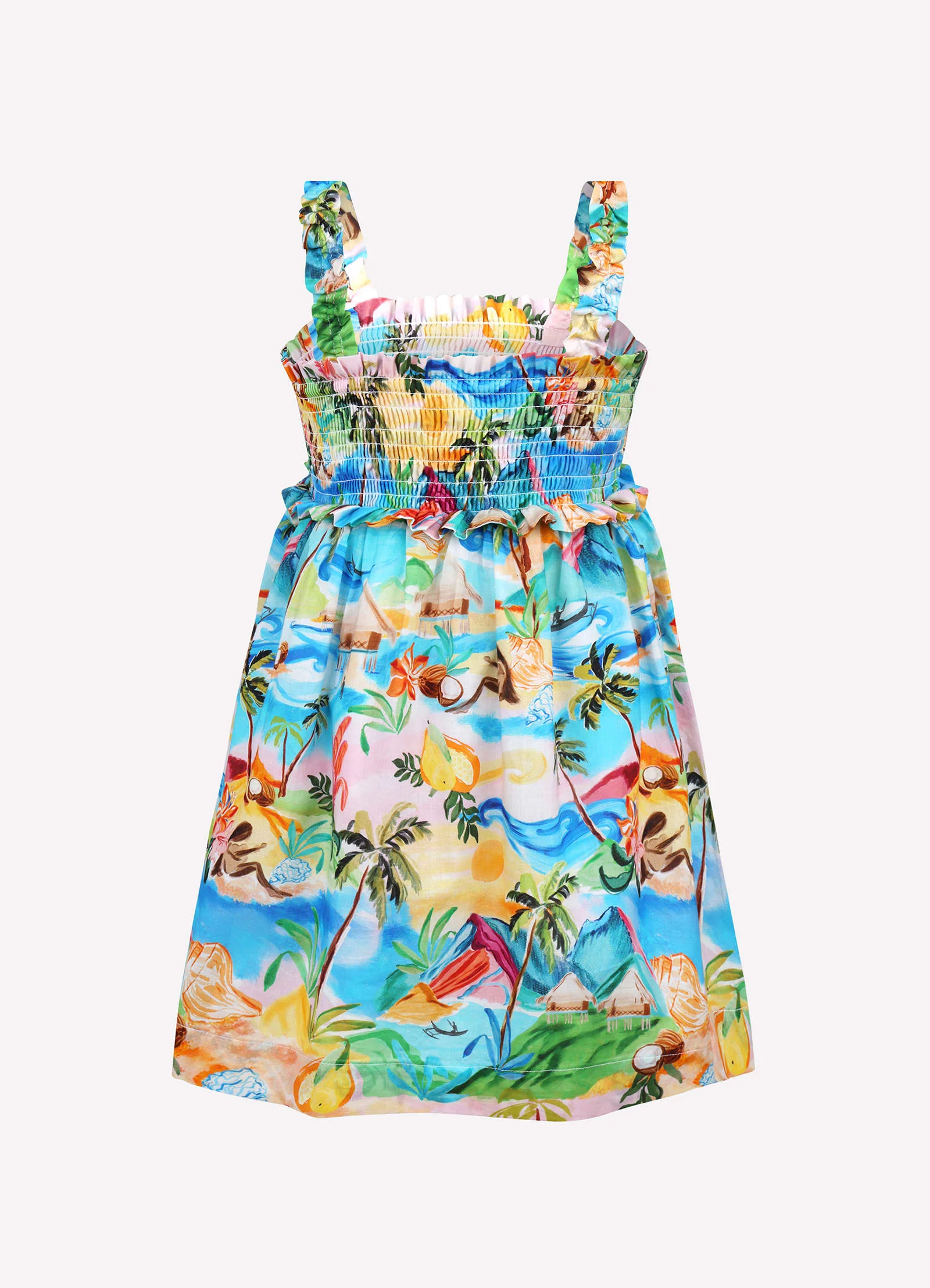 Yardage Shirred Dress - South Pacific - Image 3