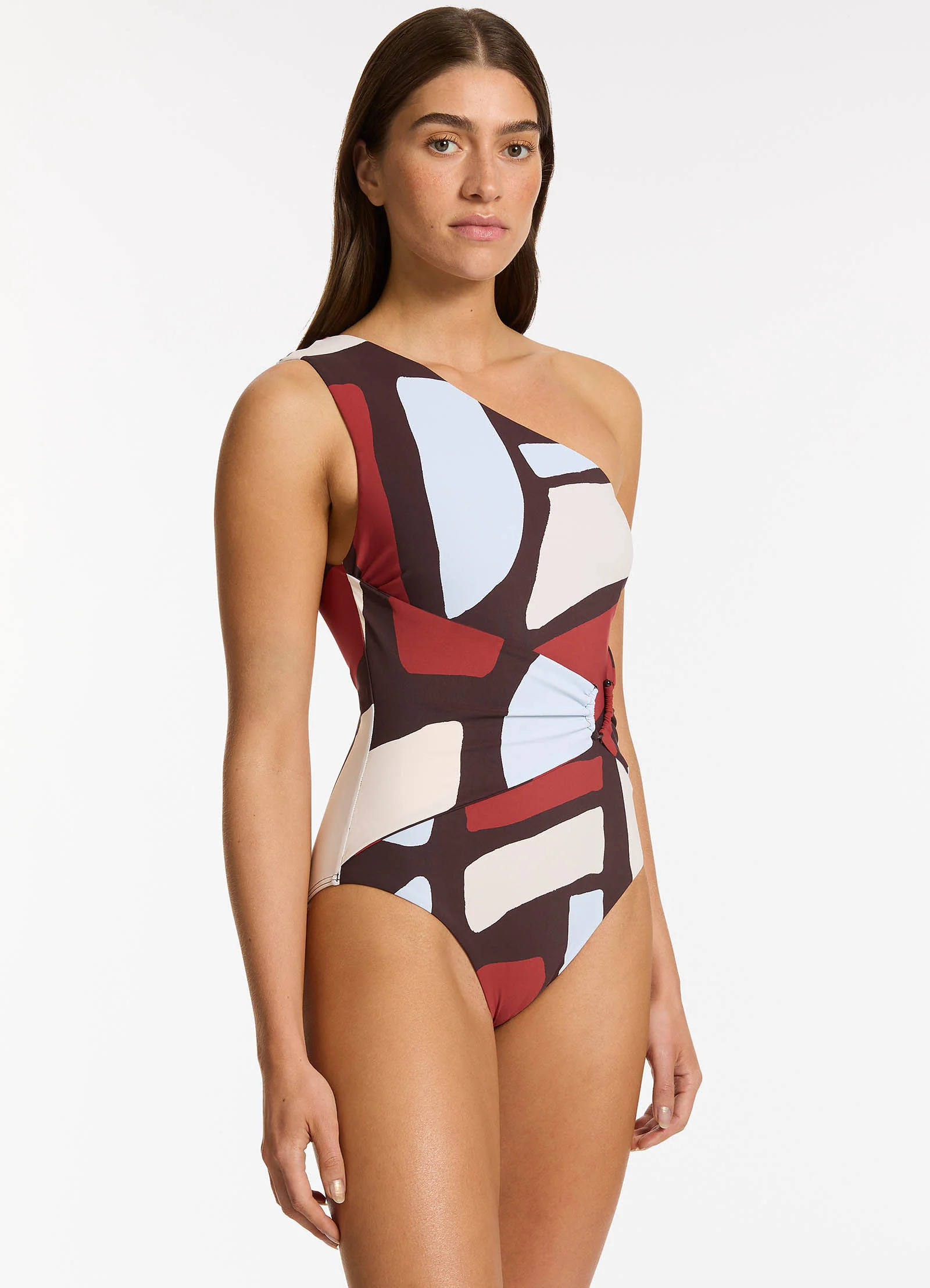 Zarla One Shoulder One Piece - Ruby - Image 3