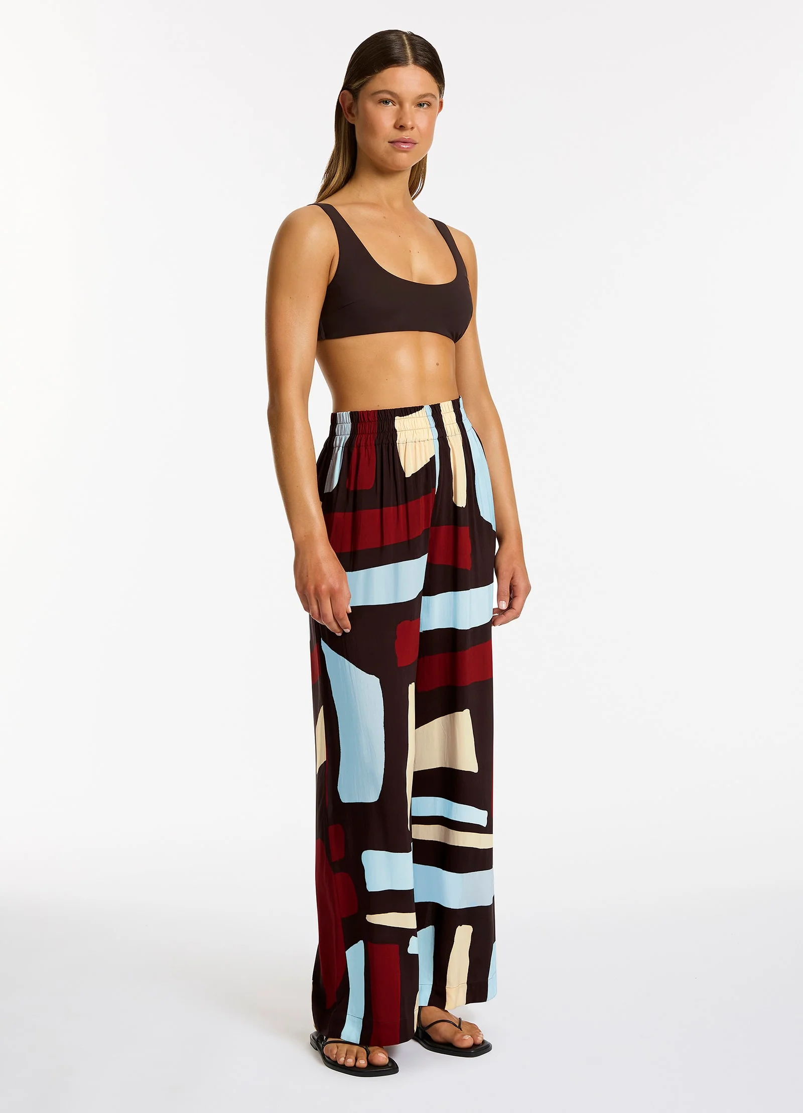 Zarla Wide Leg Pant - Ruby - Image 3